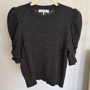 FRAME Cashmere Puff Short Sleeve Crewneck Sweater
